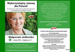 Małgorzata Jedlewska - kandydatka do Sejmu z Warszawy, miejsce 5 na liscie numer 5