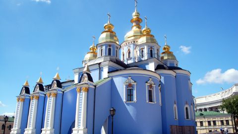 Sobór św. Mikołaja pierwszy staroruski monaster zbudowano w XII w. w najwyższym punkcie Włodzimierskiej Górki (Wołodimirśka Hirka) nad Dnieprem