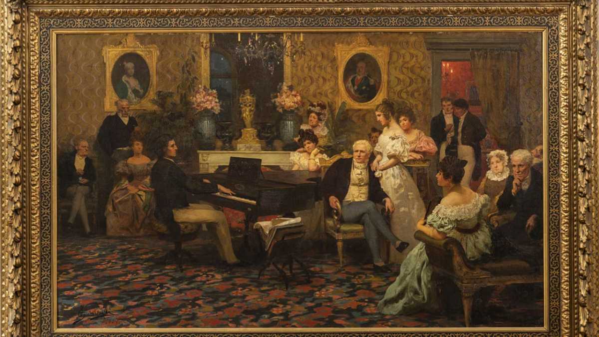 Z tematem salonu romantycznego szczególnie związany jest obraz Henryka Siemiradzkiego „Chopin w salonie księcia Antoniego Radziwiłła w 1829 roku