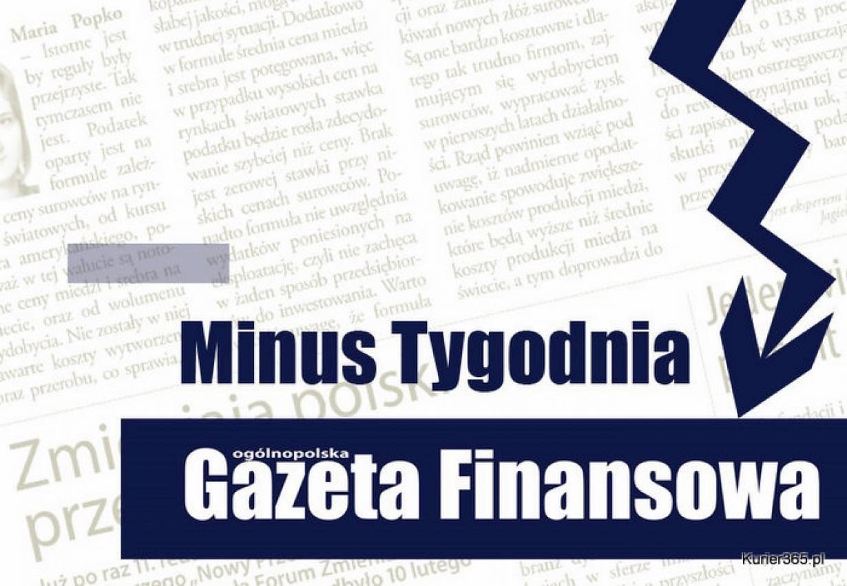 Minus Tygodnia Gazety Finansowej dla Magdaleny Gaj, nowej prezes UKE.