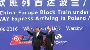 Prezydent Andrzej Duda i Prezydent Chin Xi Jinping   inaugurują China Railway Express w Warszawie