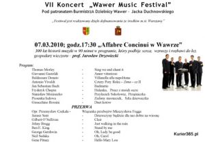 Zaproszenie na VII Koncert Wawer Music Festival