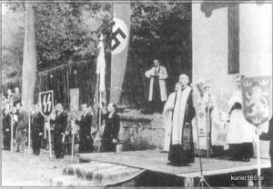 Msza odprawiana w 1943 r. przez bp Slipyja dla Ukraińców z SS Galizia