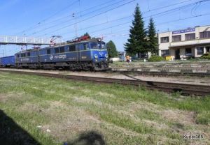 Pociąg PKP Cargo na słowackiej stacji Haniska